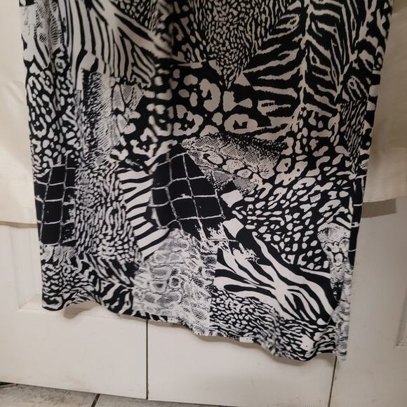 Star Vixen Black & White Animal Print One-Shoulder Maxi Dress - Women's 2XL - Picture 6 of 10